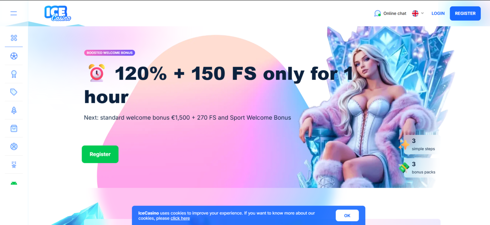 Prikaz stranice Ice Casino